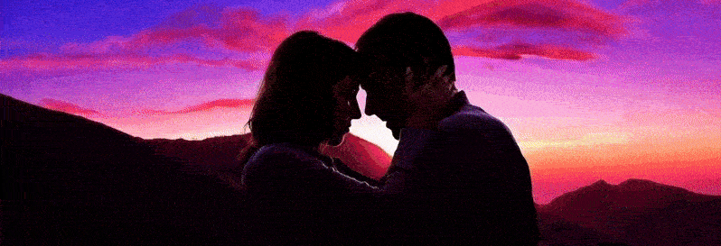 Romantic couple in mountains